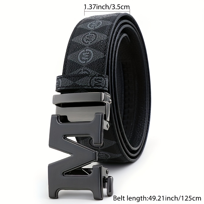 Minimalist Retro Men's Belt Alloy Buckle Printed Waistband